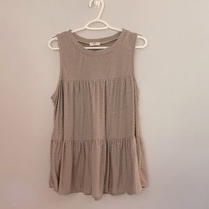 Entro, L/XL, taupe textured dot, tiered tank